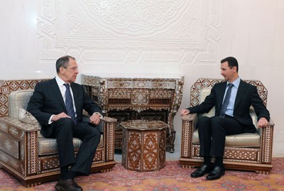 Lavrov in Damascus for Talks with al-Assad Amid Huge Popular Receptions