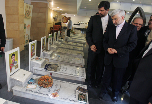 Jalili Visits Martyr Moghnieh Rest Place: Islamic Resistance Model for Entire World