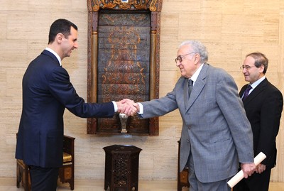 Al-Assad to Ibrahimi: Any Initiative to Be Based on Ending Terrorism