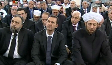 In Light of Truce, Syrian President Performs al-Adha Prayers