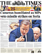 Cameron Loses Parliamentary Vote on Syrian Strike, Swift Newspapers Reactions 