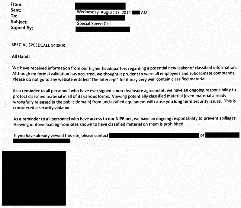 US Military Bans Personnel From Reading Website Devoted To Leaks 