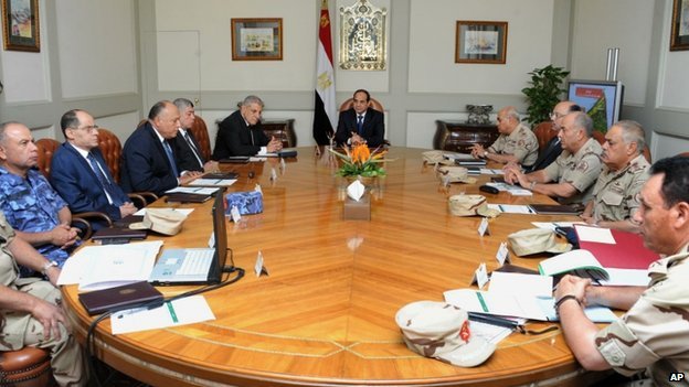 Egyptian President Abdul Fattah al-Sisi called a meeting of the National Defence Council in the wake of the attacks