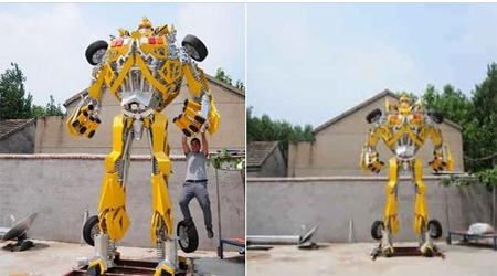 Chinese Father Builds a Life-Size Transformer for His Son