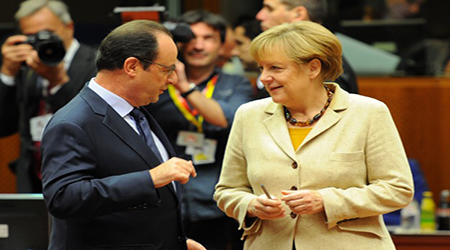 German Chancellor Angela Merkel and French President Francois Hollande