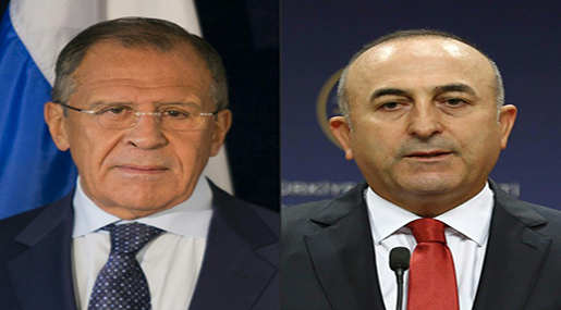 Russia's FM Sergei Lavrov and Turkey's FM Mevlut Cavusoglu