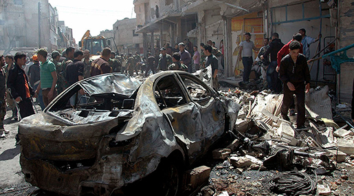 15 Killed, 100 Wounded, 3 Car Bombs Explode in Syrian Town