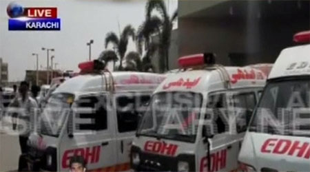 Ambulances stand by