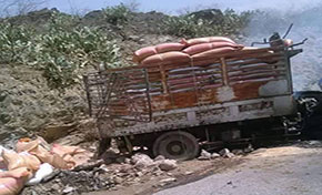 KSA Bombs Aid Truck in Yemen’s Saada KSA Bombs Aid Truck in Yemen’s Saada