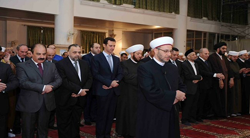 Syrian President Bashar al-Assad in Eid al-Adha prayers