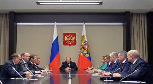 Russian President Vladimir Putin and Russian lawmakers