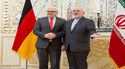 German Foreign Minister Frank-Walter Steinmeier and Iranian FM Mohammad Javad Zarif