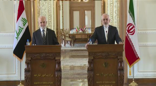 Iran's FM Mohammad Javad Zarif and his Iraqi counterpart Ibrahim al-Jaafari
