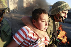 ’Israeli’ Soldiers Detain, Cuff Palestinian Children