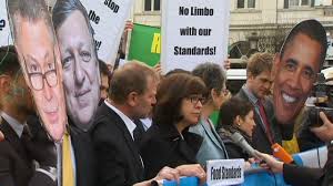 Anti-US protest Ahead of Obama Visit in Brussels 