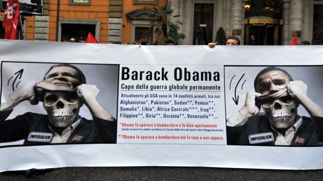 Protest against Obama Visit: Italy