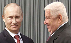 Al-Moallem in Russia, Meets Putin