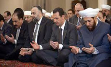 Al-Assad Celebrates Holy Prophet’s Birth at Damascus Mosque