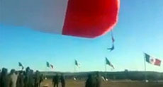 Mexican Soldier ’Gone With the Wind’ During Flag-Raising Ceremony