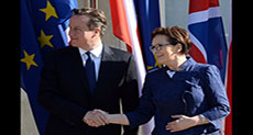 Britain’s Cameron in Poland, Seeking Support on EU Reform