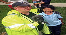 Firefighters Too Big, but Girl Just Right to Rescue Kitten