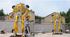 Chinese Father Builds a Life-Size Transformer for His Son

