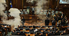 MPs in Second Tear Gas Protest in Kosovo Parliament