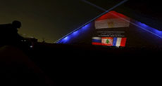 Egypt’s Pyramid Bathed in Lebanese, French, Russian Colors