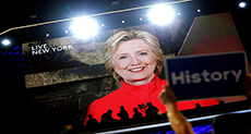 US 2016 Presidential Elections: Flag Burning Riles Crowds Outside DNC as Clinton Accepts Nomination
