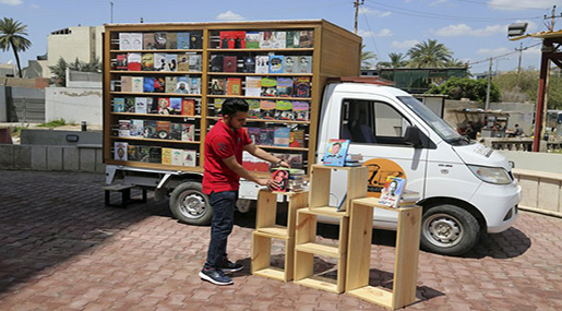 Bookstore on Wheels Turns Heads in Baghdad!