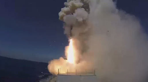 Russian MoD: Frigate, Submarine Shell Daesh near Palmyra