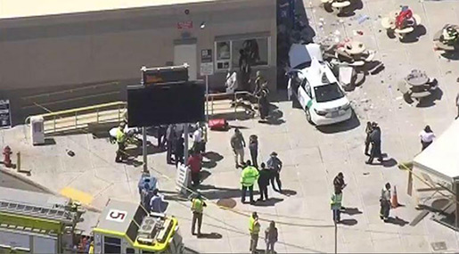 Vehicle Ploughs into Pedestrians near Boston Airport