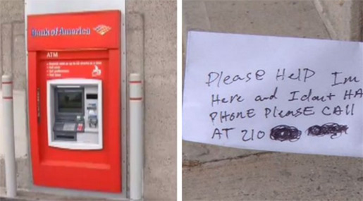 Texan Escapes ATM by Slipping «Help Me» Notes via Receipt Slot