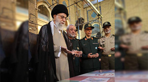 Imam Khamenei Bids Farewell to Martyr Hojaji in Tehran