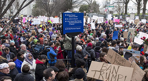 Americans Rally against Trump’s Travel Ban