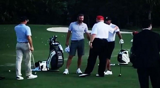 Trump Tees Off With Tiger After Taking On «Inherited Mess» In Syria