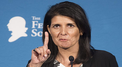 Haley ’Will Be Taking Names’ during UN Vote on Al-Quds!