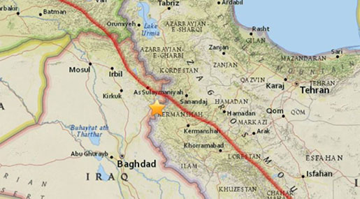 Earthquake Hits Iran-Iraq Border Region