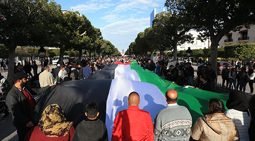 Tunisians Demonstrate In Solidarity With Palestine