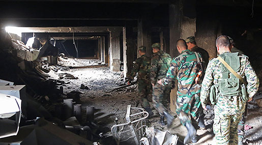 Syrian Army Discovers Munitions Depots, Workshop for Manufacturing Shells in E Ghouta