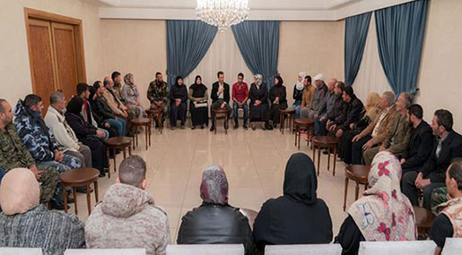 Al-Assad Receives Families of Missing Douma Abductees: Liberating Them A Humanitarian, National Issue