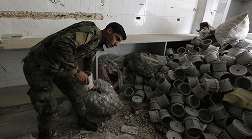 Reports: Syrian Army Finds Saudi-Made Explosives in Eastern Ghouta Cleanup Op