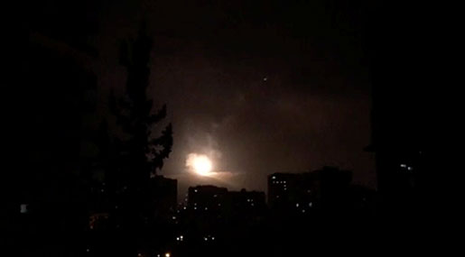 Reports: Syrian Air Defenses Repel Missile Strike against Shayrat Air Base in Homs