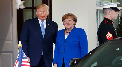 Trump, Merkel Meet in Washington, Part with Several Disagreements