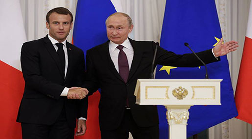 Putin, Macron Question Trump’s Withdrawal from Iran Deal, North Korea Summit