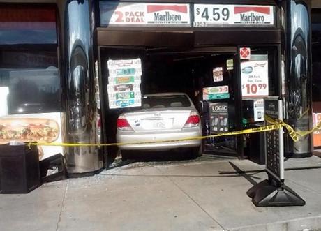 Car Crash into Building