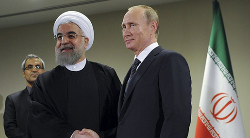 Iranian President Hassan Rouhani and Russian President Vladimir Putin