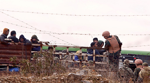 Syrian militants being evacuated 