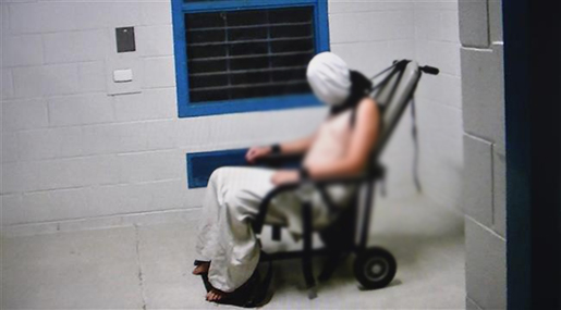 Boy in detention center