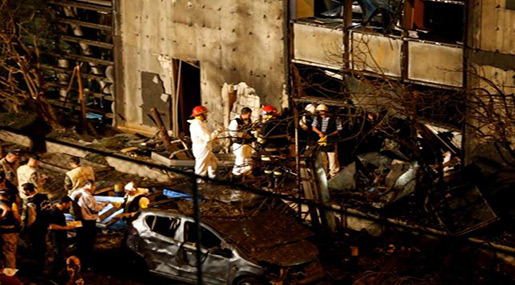Bomb Explodes outside BLOM Bank in West Beirut